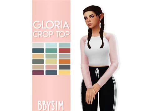 The Sims 4 Gloria Crop Top By Bbysim Sims Four Sims 4 Mm Cc Sims 4 Mm