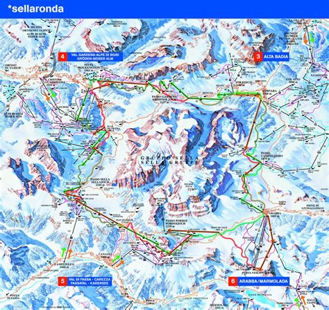 Alta Badia La Villa Piste Map Skiing Sella Ronda