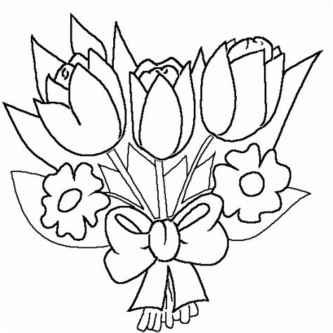 Bouquet Of Flowers Nature Free Printable Coloring Pages