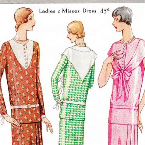 Vintage Sewing Pattern 1920s 20s Reproduction Flapper Day Or Etsy