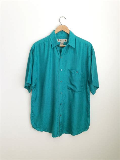 Vintage Silk Shirt Mens Lightweight Short By Shopgoodgrace