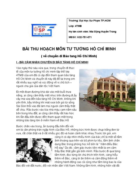 bÀi cẢm nhẬn chuyẾn Đi bẢo tÀng hỒ chÍ minh pdf