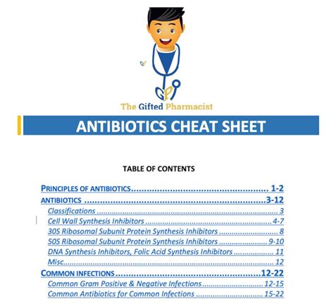 Antibiotics Cheat Sheet Instant Download Etsy