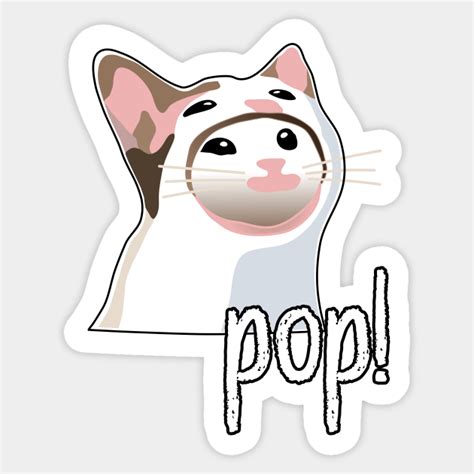 Pop Cat Click Pop Cat Sticker Teepublic