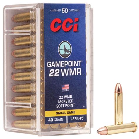 Cci Ammunition 22 Wmr 40 Grain Jacketed Soft Point 1875 Fps Rogers
