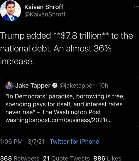 Kaivan Shroff Trump Added 78 Trillion To The National Debt An
