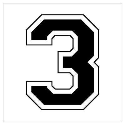 Rate and discuss this video with other people, or browse for other similar videos. Varsity Font Number 3 Black Poster