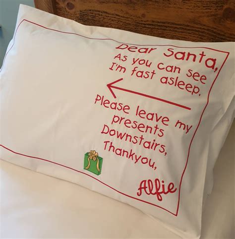 Personalised Embroidered Dear Santa Pillow Case By Penrose Personalised