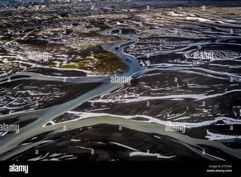 Aerial View In The Fall Thjorsa River Iceland Stock Photo 83664861