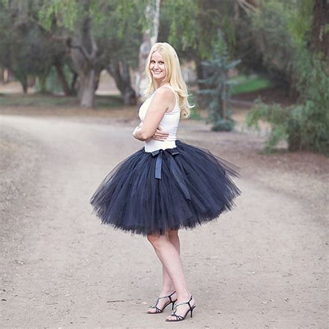 Any Color Adult Tutu Fashion Knee Length Tulle Skirt Autumn Chic Black