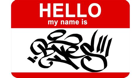 Graffiti Sticker Hello My Name Is By Abécédaire