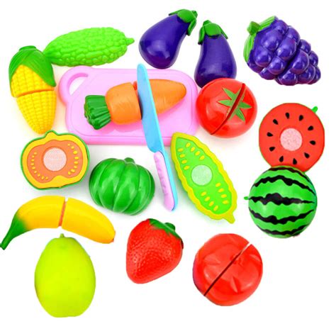 مجموعة ألعاب الأطفال الصغيرة الفاكهة الطازجة الخضار قطع لعبة مضحك المطبخ محاكاة دعوى الغذاء