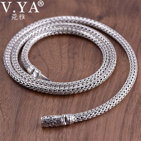 Vya 5mm Thick Snake Chain Silver Male Necklaces Punk 925 Sterling
