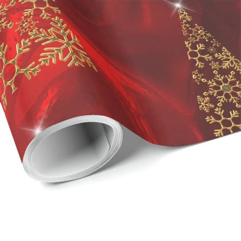 Modern Gold And Red Christmas Wrapping Paper