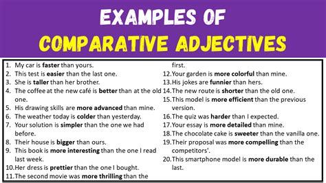 Examples Of Comparative Adjectives In Sentences EngDic