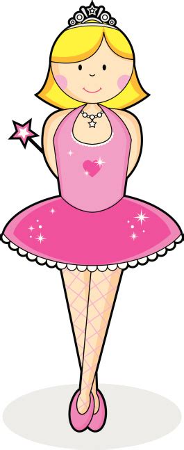 Sweet Blonde Ballerina In Pink Tutu With Wand And Tiara Stock