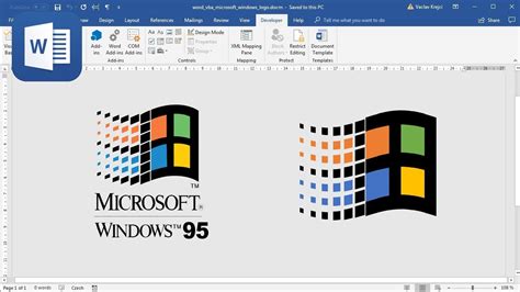 How To Create Microsoft Windows 95 Logo In Microsoft Word Youtube