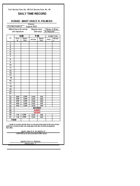 Dtr Civil Service Form No 48 Pdf