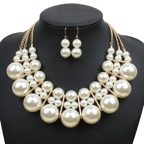 Luxury Big Statement Pearl Pendant Necklace For Women Jewelry Multi Layer Femme Wedding Necklace