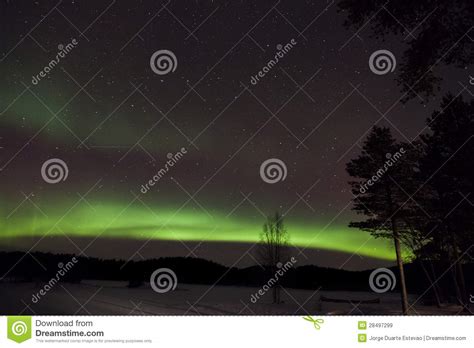 Aurora Borealis In Inari Lapland Finland Stock Image Image Of