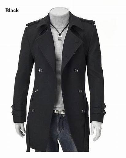 Coat Winter Wool Mens Trench Slim Outerwear