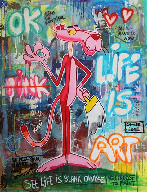 Life Is Art Pink Panther Original Painting By Kristin Kossi 2021