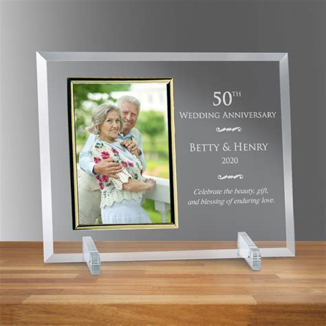 Personalized 50th Wedding Anniversary 5 X 7 Glass Photo Frame