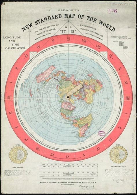 Map Alexander Gleasons New Standard Map Of The World 1892