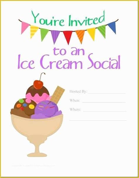 Ice Cream Birthday Invitation Template Free Of Printable Ice Cream Party Invites By Tan Of