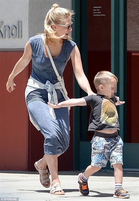 January Jones Cuts Slim Figure In While Out With Son Xander In Santa Monica Daily Mail Online