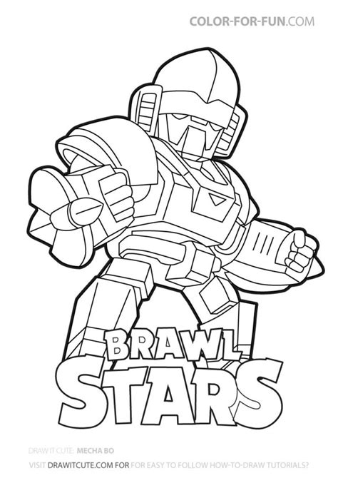 Brawl stars animation about mecha crow when he in gem grab mode. Mecha Bo | Brawl Stars coloring page - Color for fun | 캐릭터 ...