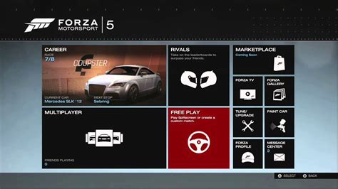 Forza Horizon 5 Menu