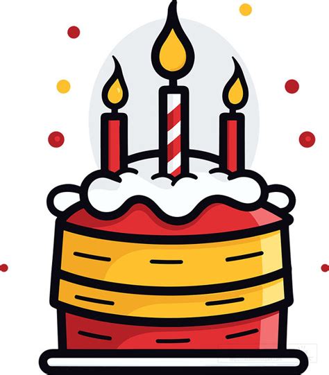Birthday Clipart Layered Birthday Cake Cartoon Style Clip Art
