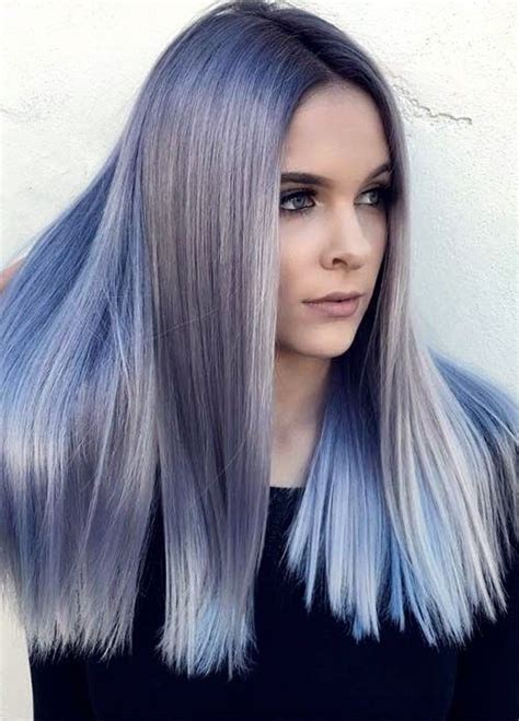 20 Grau Blaue Haarfarbe Trend Für Frauen Trend Bob Frisuren 2019