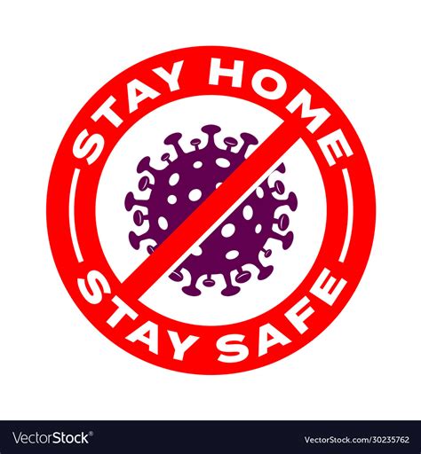 Stay Home Stay Safe Coronavirus Icons Royalty Free Vector