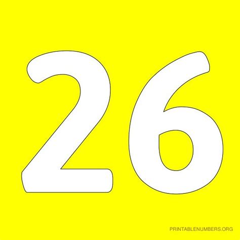 Free Download Number 26 Images Yellow Printable Number 26 600x600 For