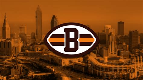 American Football Cleveland Browns Emblem Logo Nfl With Cityscape