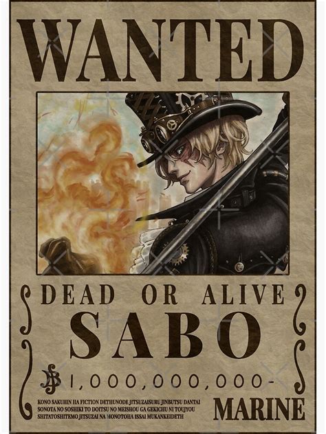 Sabo Bounty Wanted One Piece Poster Poster For Sale By Onepiecewanted Redbubble