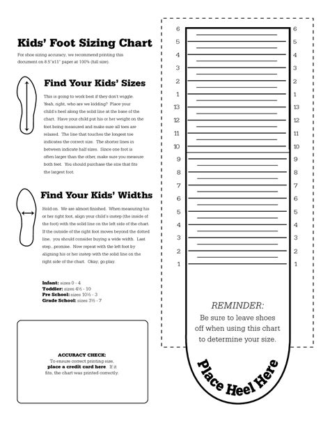 Shoe Measurement Chart Printable Printable Blank World