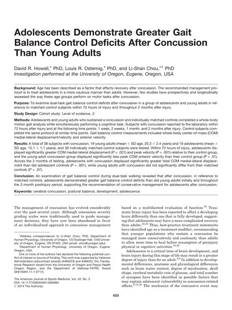 Pdf Adolescents Demonstrate Greater Gait Balance Control Deficits