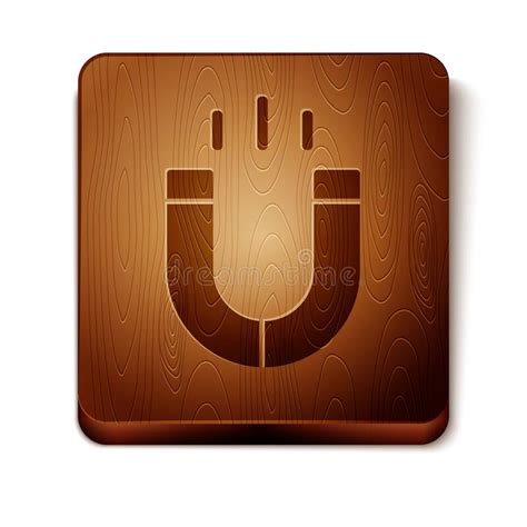 Brown Magnet Icon Isolated On White Background Horseshoe Magnet