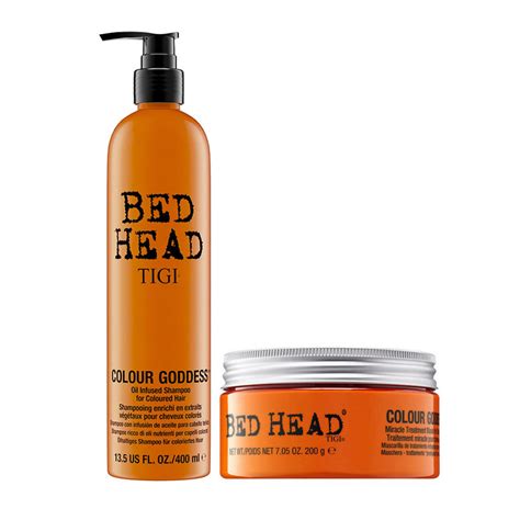 Tigi Bed Head Colour Goddess Oil Infused Shampoo 400ml Mask 200gr For