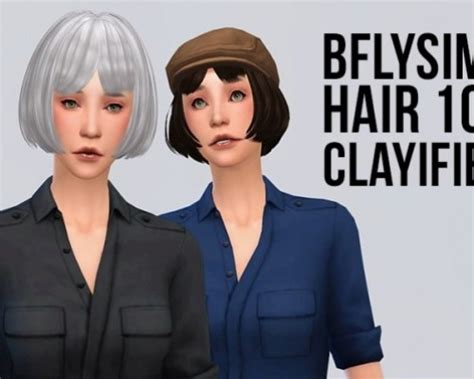 Butterflysims Hair 078 Clayified Recolored Sims 4 Hair