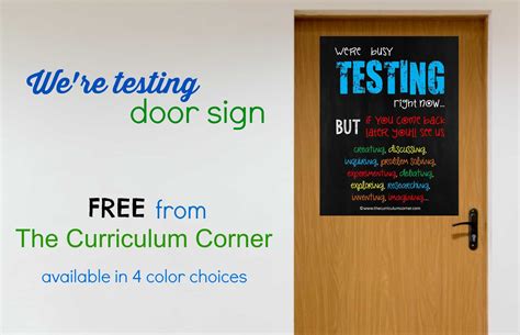 Were Busy Testing Sign The Curriculum Corner 4 5 6