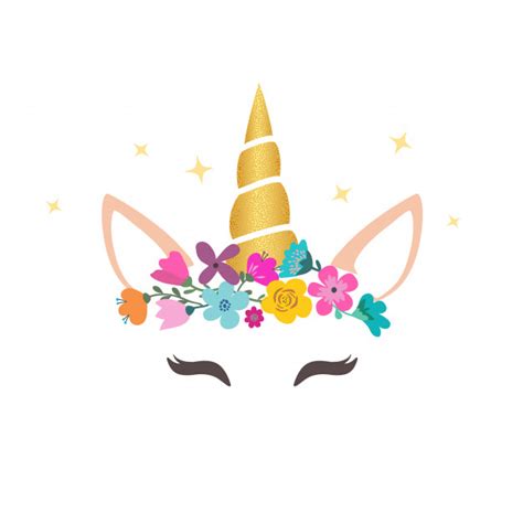 A beautiful svg unicorn face with a mask, feathers and flowers! Cute unicorn graphic with flower wreath | Premium Vector