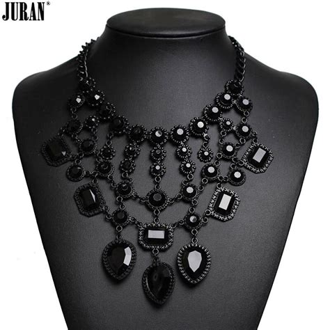 2017 z design wholesale fashion necklace europe costume chunky crystal choker tassel pendant