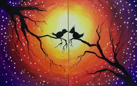 Couples class. | Night painting, Couples canvas painting, Canvas