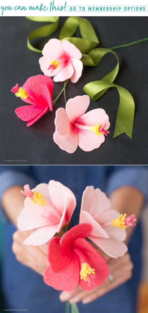In this video, we're creating a hibiscus out of crepe paper! Cute, Creative, & Crafty: Make This Awesome Felt Hibiscus Flower! in 2020 | Felt flowers diy ...