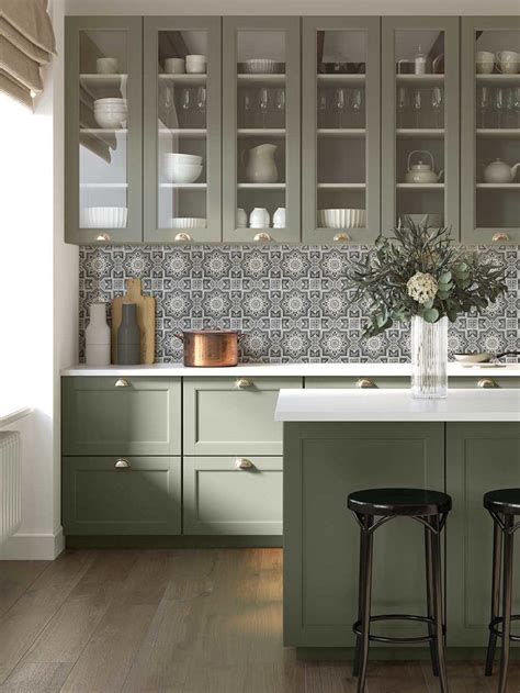 Sage Green Cabinets Tile Pairing Ideas Stoneimpressions Kitchen