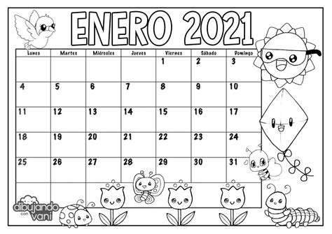 Calendario Enero Para Colorear Imagesee